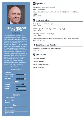 Biyolog CV Örnekleri cv indir
